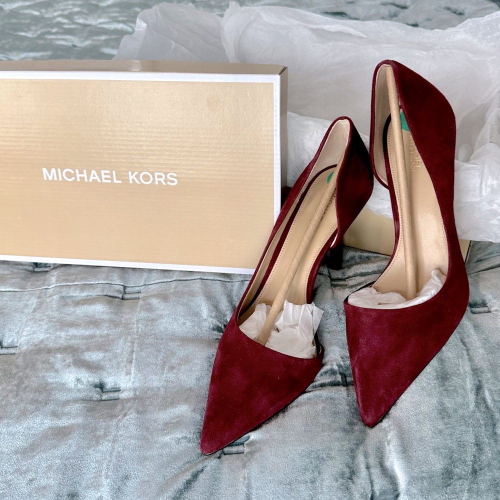 NIB Michael Kors Merlot Suede Pumps